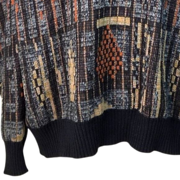 Vintage Sansabelt Designer Collection 1X Abstract Geometric Pattern Sweater Wool - Picture 4 of 5